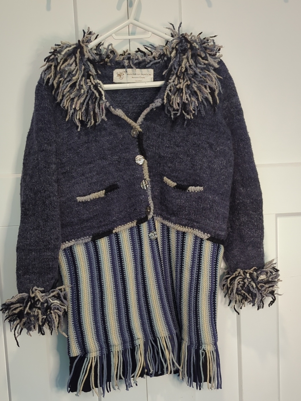 World Folk Art Imports 100% Wool Coat From Bolivia Size M